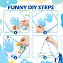 Lunmon 24 Set Father's Day Crafts Kit for Kids Bulk Handprint Sign Crafts Kit DIY Gifts from Kids to Father for Sunday School Family Classroom Activities Art Projects(Cardboard)