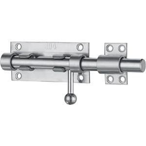 JQK Sliding Bolt Gate Latch, 6.3 Inch (Thick 2.4mm) Heavy Duty 304 Stainless Steel Barrel Bolt with Padlock Hole, Interior Door Latches Brushed Finish, DL300-BN
