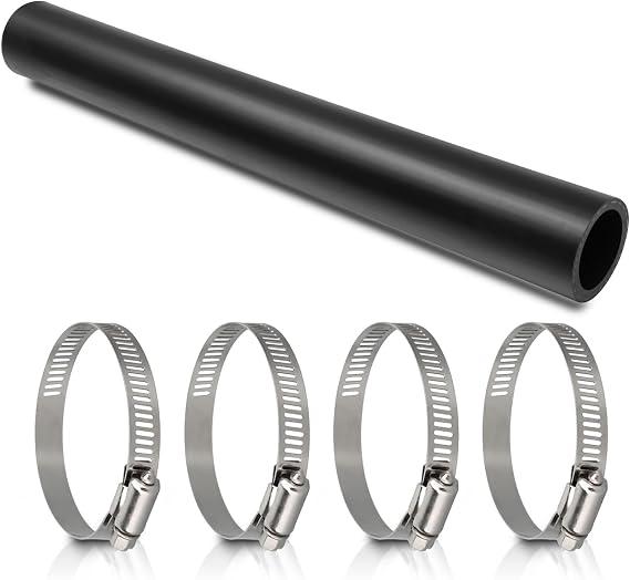 TKKEUEP 3' Length Gasoline Fuel Filler Neck Hose with 4 Hose Clamps,1 1/2 inches Inside Diameter Fuel Hose, Reinforced Gas tank filler hose (straight, 1 1/2" ID)
