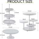 RattanView 3 Pcs Wooden Tiered Cupcake Stand Set Dessert Table Display Rustic White Cake Stand Suitable for Weddings, Birthday, Wedding Anniversaries, Graduation Ceremonies