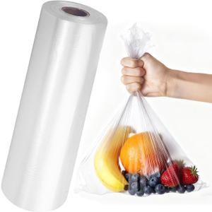 Food Storage Bags10" X 14" Clear Plastic Produce Bags Roll for Food, Bread, Vegetables, Fruits, Refrigerator Storage, Kitchen, 400 Bags/Roll(1 Roll)