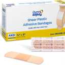 3 x Dynarex Sheer Plastic Adhesive Bandages Water-Resistant and Sterile Non-Stick Pad First Aid Covers Minor Cuts Scratches - 3/4" x 3", 1 Box of 16, 0.75" x 3"