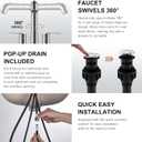 KENES Pull Down Bathroom Faucet with Sprayer, Brushed Nickel 4 Inch 2 Handle Centerset Bathroom Faucets 3 Hole with Pull Out Sprayer, Vanity Faucet with Pop Up Drain & Supply Lines LJ-9059A