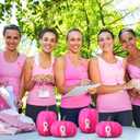 4 Pcs Large Artificial Pink Pumpkin Breast Cancer Awareness Decorations Faux Foam Pumpkins with Pink Ribbon for Breast Cancer Month Fall Table Decor(4.33 Inch,4.72 Inch,White Ribbon)