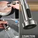 Pull Down Kitchen Faucet with Cup Washer Brushed Nickel, Kitchen Sink Faucet with Deck Plate,Glass Rinser,Single Handle,Single Hole,Lead-Free Stainless, Set name: with Cup Washer