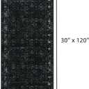 Hedlive Vintage Black Rug Runners for Hallways Non Slip, 2.6x10 Washable Long Runner Rug for Entryway, Ultra-Thin Soft Runner Carpet for Kitchen Bedroom Bathroom (2'6"x10', Black)