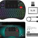 Rii X8 Mini Keyboard,2.4GHz Portable Wireless Keyboard with Touchpad Mouse,RGB Backlit,Rechargeable Battery for Android TV Box/Mac/PC/Nvidia Shield