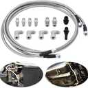 6AN 70" Transmission Fluid Oil Cooler Hose Line kit for GM Chevy Transmission 4L80E TH350 TH400 4L60E 700R4 200-4R TR6060 Ford AOD 4R100 4R70W and C5 Stainless Steel Braided PTFE Hose