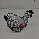 Tag 11.5 inch Black Farmhouse Rustic Vintage Chicken Wire Egg Basket With Handle For Egg Holder Fruit And Kitchen Living Room Home Rooster Decor Decoration Collecting And Countertop Storing Eggs