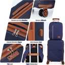 Carry On Luggage Set 22x14x9 Airline Approved Luggage Sets 3 Piece,Suitcases with Wheels,ABS Hard Case Luggage with TSA Lock Spinner Wheels(20 Inch,BP/TB)