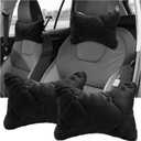 2PCS Car Headrest Pillow, Soft Comfortable Vehicle Neck Pillow Head Rest Pad, Breathable Auto Seat Headrest Neck Support Relieving Driving Fatigue, Universal Car Accessories (Black)