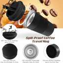SPLMIFA Vacuum-Insulated Stainless Steel Travel Coffee Mug, Leak-Proof Reusable Coffee Cup with Lid - Keep Hot & Cold Drinks for Hours, Durable Insulated Tumbler for Men & Women(3rd-Black, 12OZ)