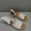 Soda Topic Open Toe Buckle Ankle Strap Espadrilles Flatform Wedge Casual Sandal (Beige)
