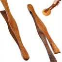 2 Pieces Wooden Toast Tongs 10.4" Reusable Bread Steak Kitchen Clamp Serving Tool Natural Wood Cooking Tong for Cooking and Holding Toast Cheese Bacon Muffin Fruits Bread BBQ