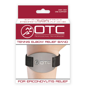 OTC Forearm Compression Strap for Tennis Elbow, Golfers Elbow, Recovery, Gray