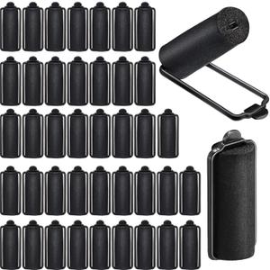 WILLBOND 40 Pieces Sponge Hair Rollers 1 x 2.6 Inch Satin Rollers for Black Hair Soft Curler Flexible Styling Wave Curlers for Hairdressing Styling
