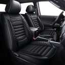 AOMSAZTO Seat Covers Fit for 2024 2025 2026 Toyota Tacoma Truck Double Crew Cab Custom Leather Truck Seat Covers Full Set(Black,5 Seats)