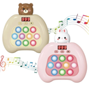 Electronic Pop It Game with LED Screen - 2-Player Online Bubble Pop Fidget Toy, Brain Training STEM Game for Kids 3-12, Anti-Anxiety Sensory Toy, Educational Birthday Gift for Boys Girls（（Brown）