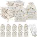 Fumete 50 Sets Wildflower Baby Shower Seed Packets Party Favors for Guests Baby in Bloom Favors Decorations Burlap Bags with Drawstring Thank You Cards and Twine, No Seeds (Wildflower)