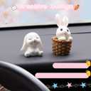 2 x CARFIB Cute Rabbit Car Dashboard Decoration Car Rearview Mirror Interior Accessories Home Desktop Decor Ognament Funny Gift for Women 2Sets