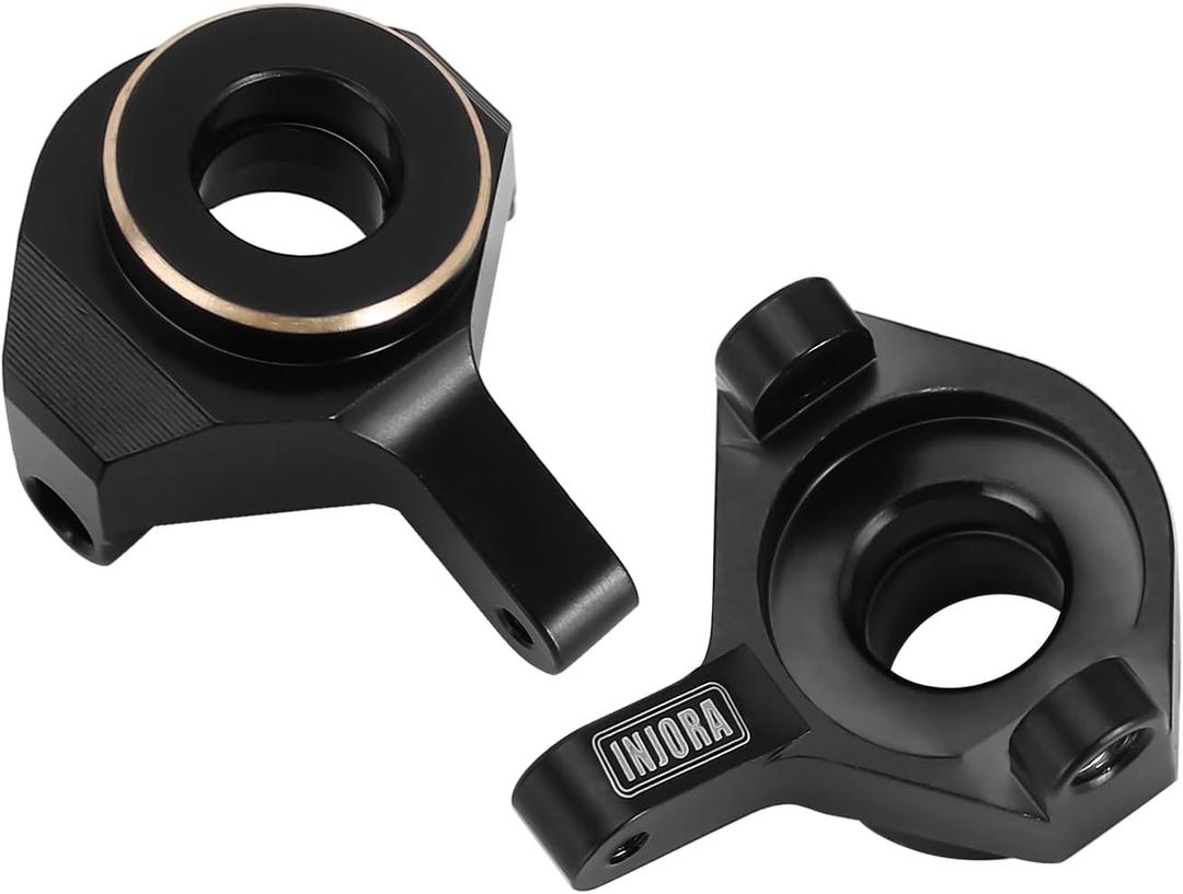 INJORA Brass Front Steering Knuckles Black RC Counterweights for 1/24 RC Crawler Axial SCX24 AX24