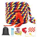 Tug of War Rope for Kids and Adults, 20/40/60FT Tug a War Rope for Outdoor Games Field Day Family Reunion Birthday Games, Outside Activities Yard Backyard Lawn Picnic Games, Team Building Games Multicolor