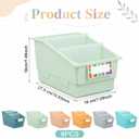 6 Pack Picture Book Bins with Dividers for Classroom, Boho