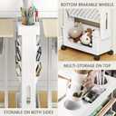 5-Tier Mobile Bookshelf, Rolling Bookcase Book Storage Rack, Movable File Folder Organizer Cart with Wheels for Home Study Office Living Room Classroom, Gray (Grey)