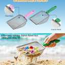 Eicaus 46 PCS Beach Sand Toys for Kids Toddlers, Collapsible Sand Buckets & Mesh Bag Set with Heavy Duty Metal Sifters, Treasure Hunt Gems, Castle Molds, Travel Sandbox Toys for Boys Girls