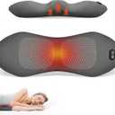3in 1 Smooth Spine Triple Fusion Back Massager Electric Lumbar Support Pillow withHeat, Vibration & Adjustable Traction -Memory Foam Back Massager for Lower BackPain Relief