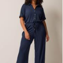 Essentials Knitted Jumpsuit Dark Blue Large 