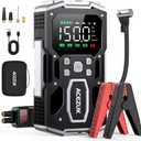 Portable Car Jump Starter with Air Compressor, ACEZUK 150PSI 8000A Jump Starter (All Gas/10.0L Diesel), 12V Battery Jump Box Car Battery Jumper Starter with 3.4" LCD Display, 2 Lights