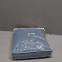 Blue Linen Pleated Curtains 108 Inch Long for Living Room Bedroom 2 Panel Light Filtering Privacy Semi Sheer Window Curtain Modern Farmhouse Coastal Decor Back Tab Clip Rings Drape for Large Window