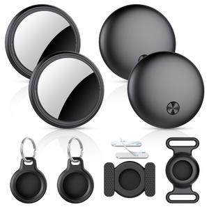 Air Tracker Tags-4 Pack, 2025 New [Apple MFi Certified], Bluetooth Tracker Work with Apple Find My (iOS Only), Replaceable Battery Last 2 Years,Item Finder for Luggage/Key/Suitcase,with Diverse Holder