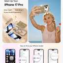 Meifigno Designed for iPhone 17 Pro Case with 2X Privacy Screen Protectors 6.3", [Glitter Card & Wrist Strap] [Compatible with MagSafe] Surround Lens Protection for 17 Pro Case Women, Desert Titanium