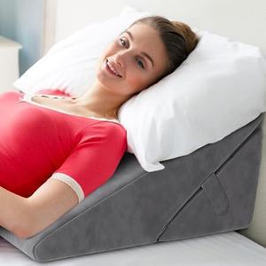 Wedge Pillow for Sleep Apnea, 7.5 Inch Adjustable Height Bed Wedge Pillow for Headboard, Gerd, Acid Reflux Relief, Snoring, and Post Surgery Recovery. Bed Pillow for Sitting Up in Bed 