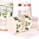 Sage Green Bridal Shower Decorations Rose Gold Bridal Shower Plates and Napkins Sets,168Pcs Serves 24 Guests