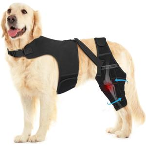 Dog Knee Brace for Torn ACL Hind Leg, Adjustable Dog Leg Braces for Back Leg with 4 Metal Stabilizers Helps with Torn CCL, Luxating Patella, Ligament Injuries, Hip Dysplasia XL