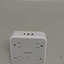 Multi Plug Outlet Extender, TESSAN Outlet Splitter with 8 Sockets and 3 USB (1 USB C), Wall Surge Protector with Power Switch, 3 Sided Multiple Wall Plug Extender for Home, Dorm Room, Office (White-Grey)