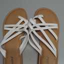 Luoika Women's Wide Width Flat Sandals, Flip Flop Slides Sandal Casual Strapy Sandal Slip on Summer Beach Shoes for Women., Size 12XW