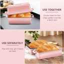 Wildone Enameled Cast Iron Bread Loaf Pan with Lid, 9x5 Sourdough Baking Pans for Homemade Bread, Cake, Meatloaf, Even Heating Bread Pans, 2-Piece Set, Pink