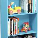 Furinno BASIC Book Shelf, 3-Tier Modern Bookshelf, Bookcase with Open Shelves, 9.3 x 21.8 x 39.5, for Living Room, Bedroom, Home Office, Light Blue