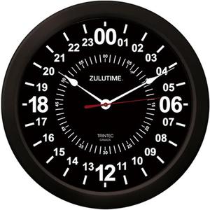 Trintec 24 Hour Military Time SWL Zulu Time Black Wall Clock 10" Dial Trintec 24 Hour Military Time SWL Zulu Time Black Wall Clock 10" Dial