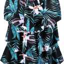 Septangle Tankini Swimsuits for Women Tummy Control 2 Piece Tankini Bathing Suits Set Flounce Swim Tops with Boyshorts Modest Swimwear, Black & Lily, US 10