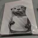 Adorable Otter Bathroom Wall Art Black and White Animal Canvas Art Prints,Cute Otter Clutching A Tissue Funny Wall Decor Modern Humorous Artwork for Restroom Rustic Farmhouse Washroom Animal Prints (11"L x 14"W)