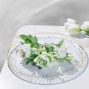 Hioasis 60pcs Clear Plastic Plates - Gold Rimmed Disposable, Hammered, Heavy-duty Dinnerware Set Suitable for 30 Guests, 10.25" Dinner & 7.5" Dessert Plates for Party & Wedding & Mothers Day