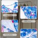 Womens Floral Flowy Wrap V Neck Midi Dress Short Sleeve Elastic Waist Casual Spring Summer Dresses for Women 2025 (Blue, XL)