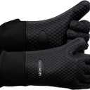 GEEKHOM BBQ Gloves X-Large, Heat Resistant Kitchen Silicone Oven Mitts, Waterproof Oven Gloves, BBQ Grill Accessories for Baking, Fryer, Smoker, Weber, Pizza, Microwave, Non-Slip, Black, L
