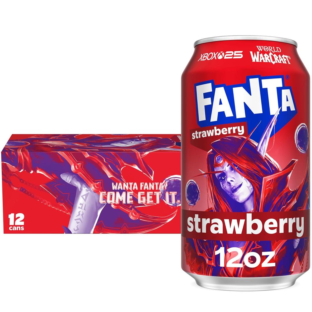 Fanta Strawberry, 12 fl oz, 12 Pack (EXP 04/22/27)