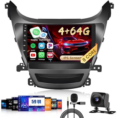 Inefala 4+64G for Hyundai Elantra Radio 2014 2015 2016 CarPlay Car Stereo Upgrade Android 15 9'' Touch Screen 8 Core Android Auto GPS Navigation AHD Backup Camera